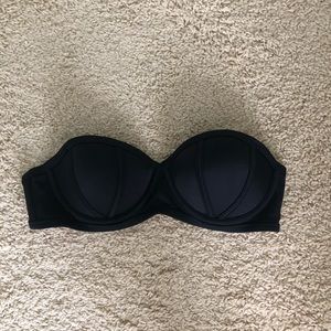 VS Pink black strapless bikini top size S